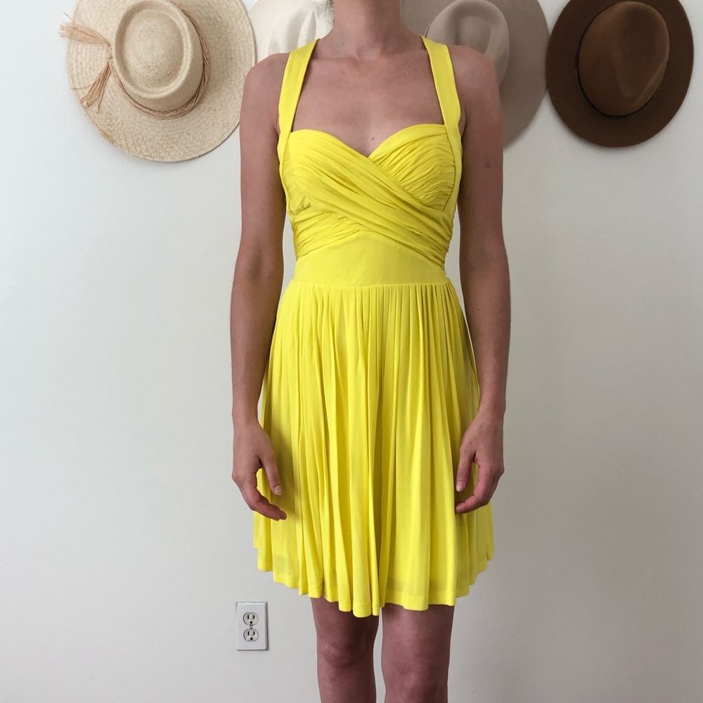 Bebe Canary Yellow Cocktail Dress